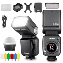 JINBEI HI-460Max(S) Flash Wireless System GN48 High-Speed Sync 1/8000s Flash Compatible with Sony Camera with Touch Screen 7.4V/2000mAh Battery Portable Camera Speedlite