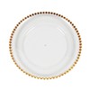 Fun Express Clear Chargers with Gold Beaded Trim - 6