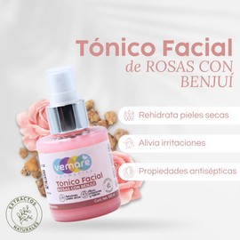Vemare Cosmetics Tónico Facial De Rosas Y Benjuí Antioxidante 100 ml