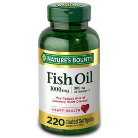 Nature's Bounty Fish Oil 1000 mg Coated Softgels, 220 Count