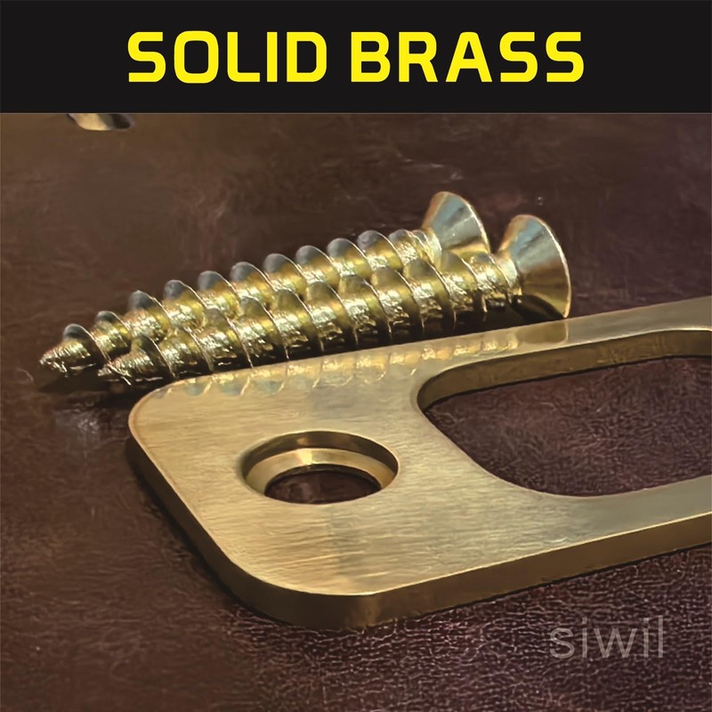 Siwil Deadbolt Strike Plate, Solid Brass Door Backplate 1" X