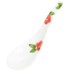 有田焼 Uncle Mountain Kiln Fired Ceramic Spoon Red Camellias r2147