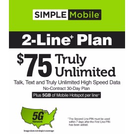 SIMPLE Mobile $75 SIMPLE MOBILE REFILL | TOP UP