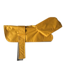 LeerKing Dog Raincoat Hooded Leash Hole 10 Sizes, Waterproof Double Layer Dog rain Coat Jacket with Lining for Small Medium and Large Dog,Yellow,5XL