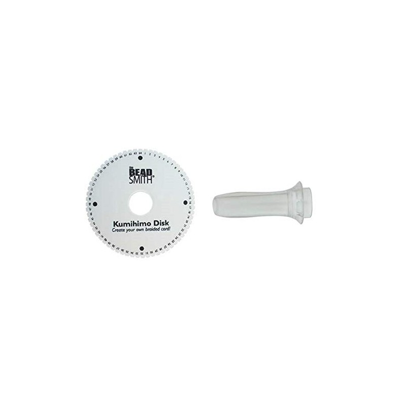 64 Slot Kumihimo Disk Plus Clear Kumihimo Handle.for use with