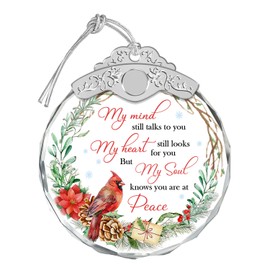 Giftelix Glass Ornament - My Mind Still Talks to You - Memorial Christmas Ornaments - Sympathy Gift for Loss of Loved One - Grief Gift - Funeral Keepsake - Ornaments for Christmas Tree - Xmas Decor