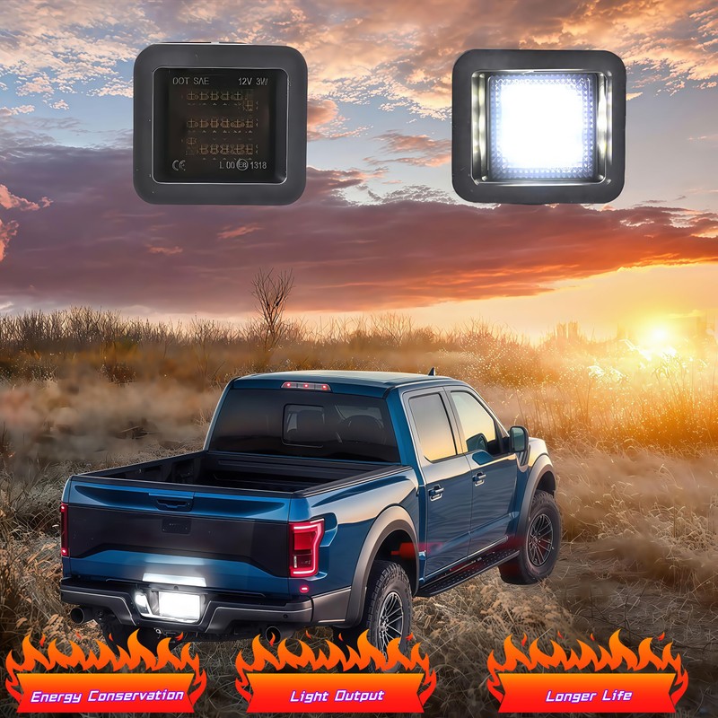 HAHLOMEI LED License Plate Light Lamp Assembly Compatible with 2015-2024