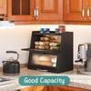viewcare Bread Box for Kitchen Counter, Black Bread Box With