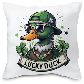 Nvotell Mallard Duck St. Patrick's Day Pillow Covers 18x18, Funny Irish St. Patrick's Day Shamrock Pillow Covers for Couch Bed, St. Patrick's Day Decorations, Mallard Duck Decor