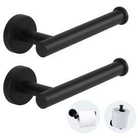 Sotuai 2-Piece Toilet Paper Holder - SUS 304 Stainless Steel Toilet Paper Holder Wall Mount, Toilet Paper Roll Holder for Bathroom, Kitchen, Washroom - Matte Black