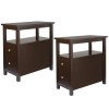 Segawe End Table with 2 Drawer and Shelf Narrow for