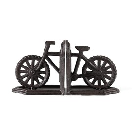 Retrome Heavy Duty Cast Iron Bookends, Decorative Bicycle Book Ends for Shelves with Non-Slip Base to Hold Heavy Books, Home Office Desk Decor, 1 Pair
