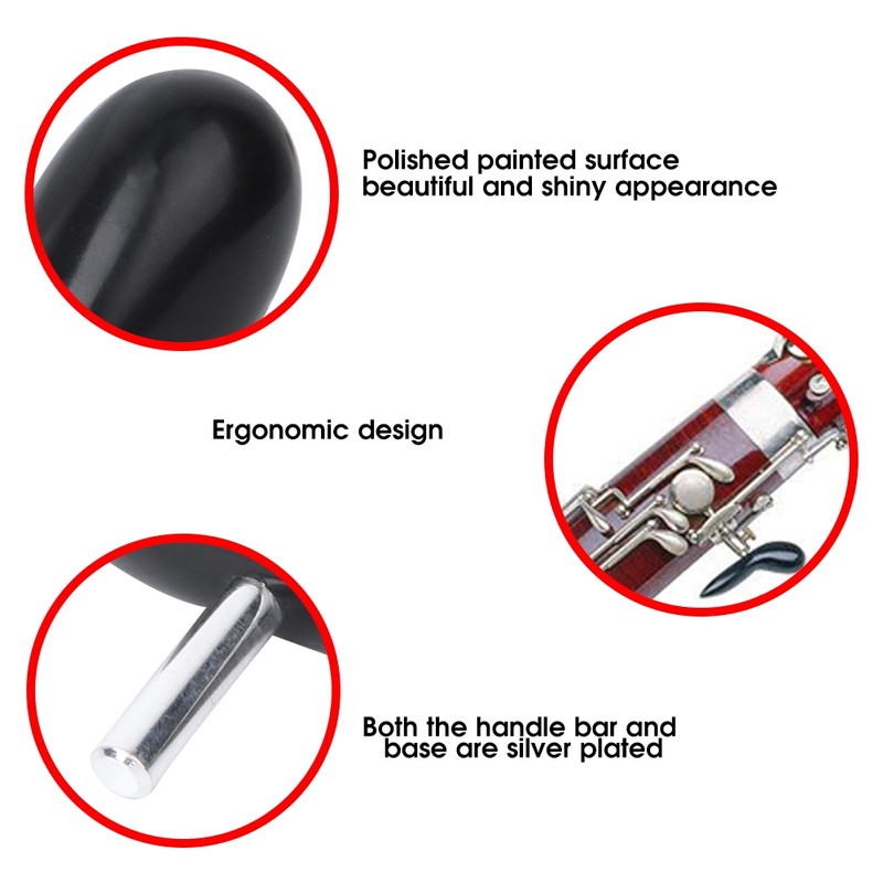 Bassoon Hand Holder Silver Black Industrial Plastic Saddle Rest Musical