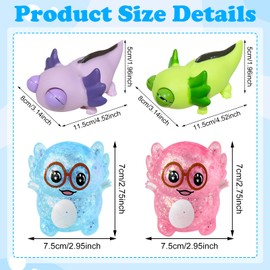 ARONRAVE Axolotl Toy, Pack of 4 Anti-Stress Toy, Axolotl Squeeze Squishy Toy, Squeeze Toy for Adults and Children