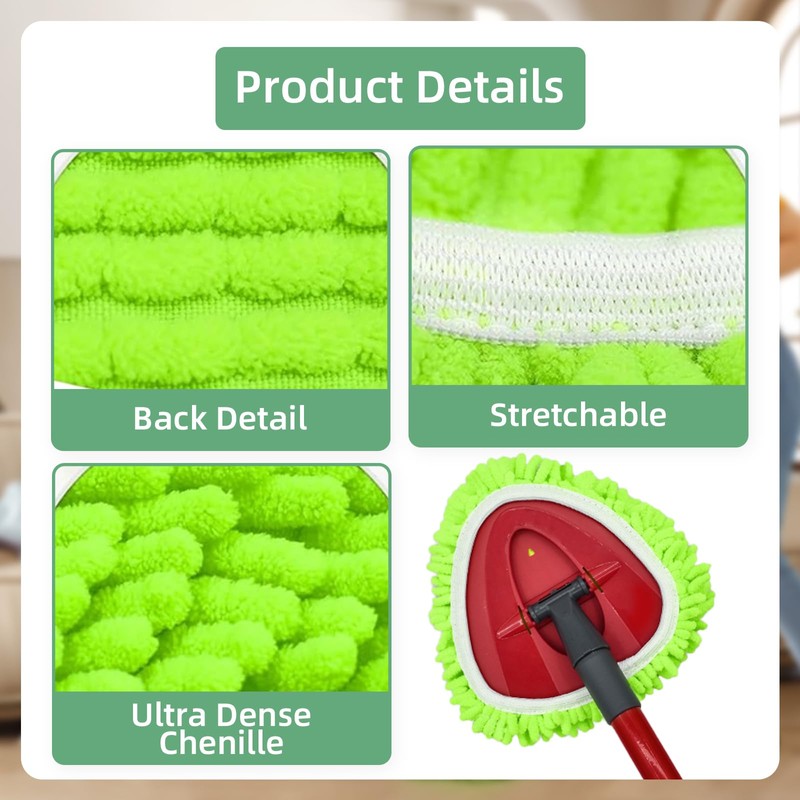 Mop Heads Replacements,3 Pack Spin Mop Refill Replace Head for