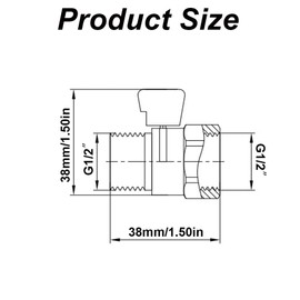 Shower Flow Control Valve, Shower Head Shut-off Valve with Handle Lever G1/2 Inch Water Flow Control Valve for Shower Head, Hand Shower, Brushed Nickel