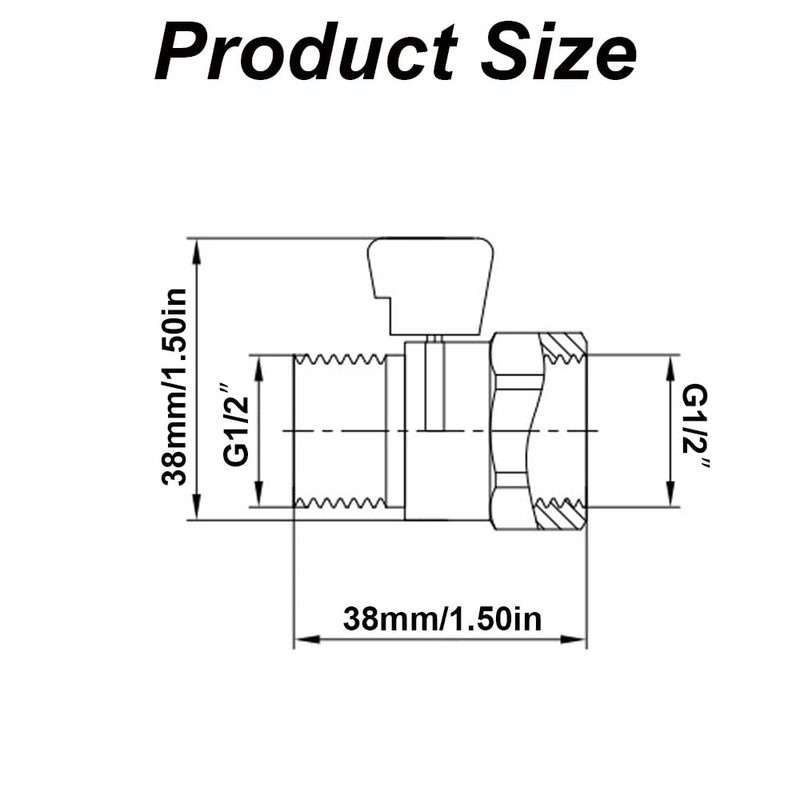 Shower Flow Control Valve, Shower Head Shut-off Valve with Handle