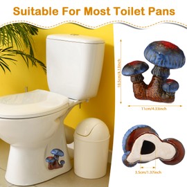 SiliFine 2 Pcs Mushroom Toilet Bolt Caps Decorative Toilet Screw Cover Caps Ceramic Mushroom Bathroom Accessories Decor Covers, Easy to Install