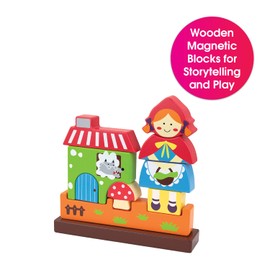 Edushape Red Riding Hood Blocks 3D Wooden Jigsaw Puzzle Game for Kids. Colourful Magnetic Durable Wood Blocks. Educational Gift for Children 2+
