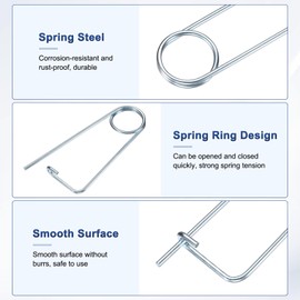 M METERXITY 6-Pack Brooch Shape Cotter Safety Pin, 4.5x108mm Spring Steel Pins Quick Lock Brooch Fastener for Garden/Lawn/Farm Hook, Heavy Retainer Clips