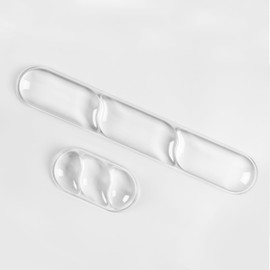 EPOMAKER CloudGel Wrist Rest for Keyboard and Mouse, 2 Pieces Gel Wrist Support, Anti-Slip Rubber Bottom, Ergonomic Design, Suitable for Office/Computer/Laptop/Gaming (Clear)