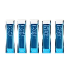 Uni NanoDia Color Mechanical Pencil Leads 0.5mm Mint Blue, 5 Pack/total 100 Leads Value Set