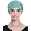 Alnorm Sleep Cap Layered Hat Full Head Coverage Jade Green