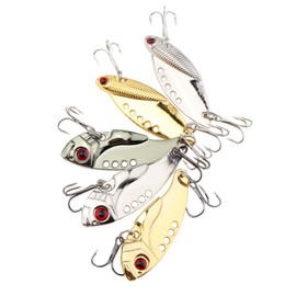 OriGlam 5Pcs Metal VIB Hard Fishing Lure Bass Crankbait Fishing Spinner Blade for Bass Fishing