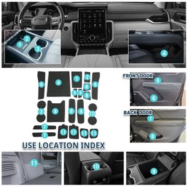 2025 Acadia Door Slot Mats,for GMC Acadia 2025 Accessories Anti-Slip Interior Rubber Mats Center Console Liner Compatible with 2025 2026 GMC Acadia Denali/Elevation/AT4(20PCS/Sets)