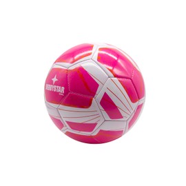 Derbystar Goal Fußball, Größe 5, Soft-PVC, in fünf farbenfrohen Designs, Maschinengenäht, 395-410g (Pink/Weiß)