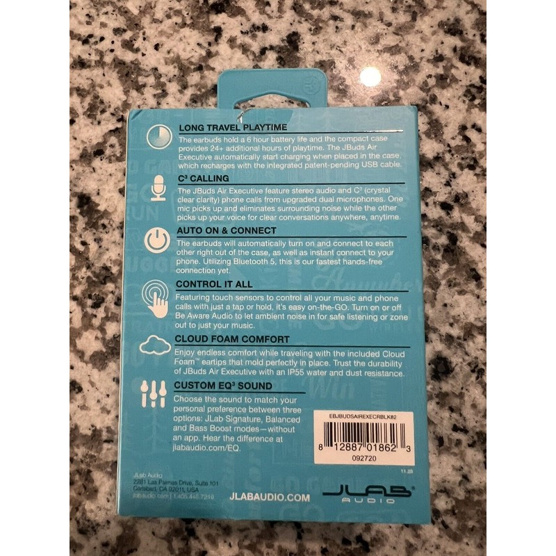 New JLab JBuds Air Executive True Wireless Bluetooth Earbuds +