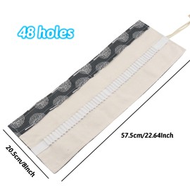 DOITEM 48 Holes 72 Holes Packaging Holder Pencil Wrap Box Pencil Holder for Artists, School, Animal, Grey Trees 48 Holes, artist case