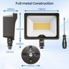 CINOTON 55W LED Flood Light 3CCT (3000K/4000K/5000K), 7700LM Dusk-to-Dawn Photocell