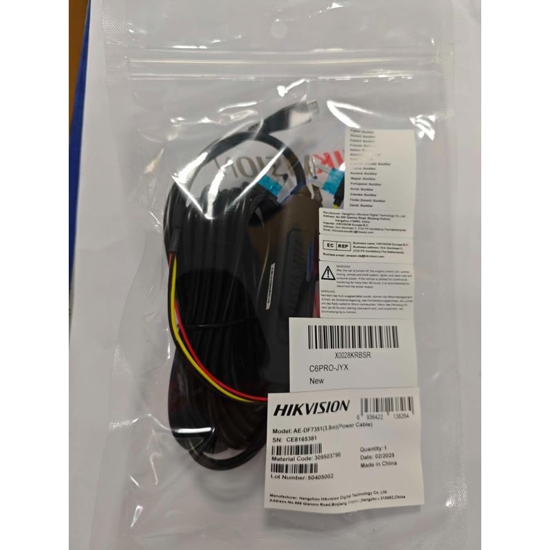 Hikvision C6PRO Buckline, Micro Hardwire-Kit, 12.5ft/3.8 Meter Auto-Ladekabel-Kabel, Parküberwachung mit