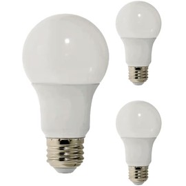 Diodesy- A19 LED Light Bulb 9W 750 Lumen E26 Medium Base 5000K Bright White for Bedroom Living Room Lamp Home Light Bulb 120V CRI80 200° Beam Angle IP20 Damp Rated UL Listed White Finish Pack of 3