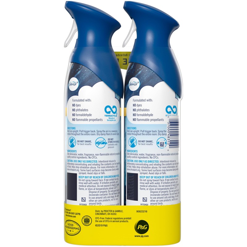Febreze Odor-Eliminating Air Freshener, Ocean, 2 count, 8.8 fl oz