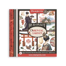 Stamperia - Rub-on Kit for Scrapbooks, Albums, Cards, Bullet Journals and More, Easily Transfer Images onto Paper and Other Surfaces, Perfect for Crafts and Gifting (6 Pages) (Oriental Garden)