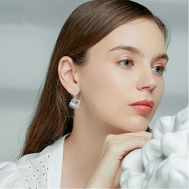 YAFEINI Cheer Gifts Earrings for Women Sterling Silver Cheer Dangle Drop Earrings Cheer Jewelry for Cheerleading Cheerleader Sports Fans Gifts, Sterling Silver, Cubic Zirconia