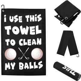 OUZHOU Golf Towel, Golf Gifts Clean Golf Balls, Christmas Golf Gifts for Men, Golf Towel Clean Golf Balls, Funny Golf Accessories Gifts With Clip For Golf Bag