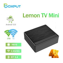 Lemon TV Mini Android TV Box 2025, 4K HDR10 Smart TV Box Small Box with Dual WiFi Built-in Casting App for Family Movie Streaming(Including BT 5.4 Remote)