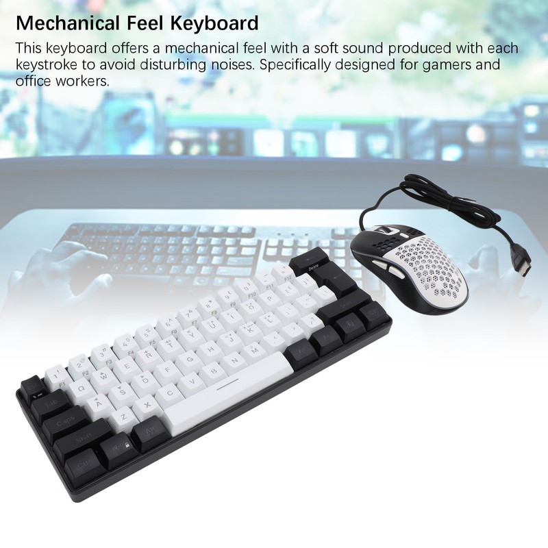 61 Key RGB Illuminated Keyboard with Mouse Multi Color LED