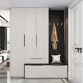 Heveer Black Furniture Handles 300 mm Hidden Cabinet Handles Kitchen Handles with Screws for Wardrobe Door Drawers Pack of 8