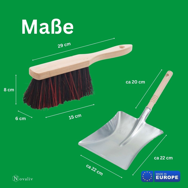 Novaliv 2 x dustpan set, dustpan set, hand brush, arenga