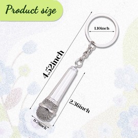 yaozeio Music Keychain Gifts Musician Singers Birthday Christmas Gifts for Music Lovers Teachers Students Appreciation Gift for Musical Women Men Musical Key Rings with Small Microphone Key Chain