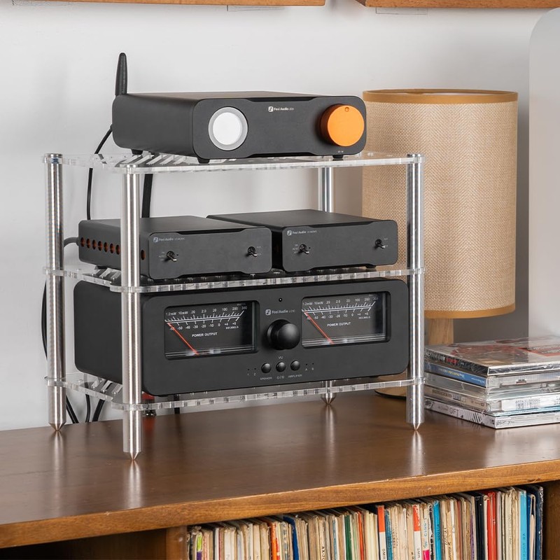 Fosi Audio Acrylic Amplifier Rack for Cooling Fan, Sturdy Audio