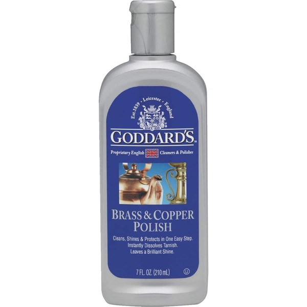 Goddard’s Copper & Brass Polish, Copper Cleaner & Brass Cleaner for Long-Lasting Shine, Metal Polish for Pewter, Chrome & More, Metal Polishing Compound (7oz)