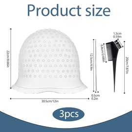 3PCS Highlighting Cap Sturdy and Durable Hair Highlighting Kit Comfortable and Easy to Put On and Take Off Highlights Hair Dye Kit for Color Hair Salon Hairdressing Dyeing Staining Tools