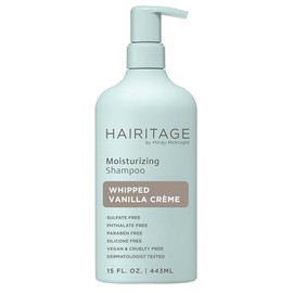 Hairitage Champú hidratante de vainilla | Hidratación para todo el cabello - Color y tratado, fino a seco dañado, libre de sulfatos y parabenos, elimi