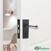 EAI Matt Black Georgian Scroll Door Handle Key Lock Set