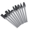 10pcs Tungsten Carbide Steel Rotary Files Burr Set 3mm Shank